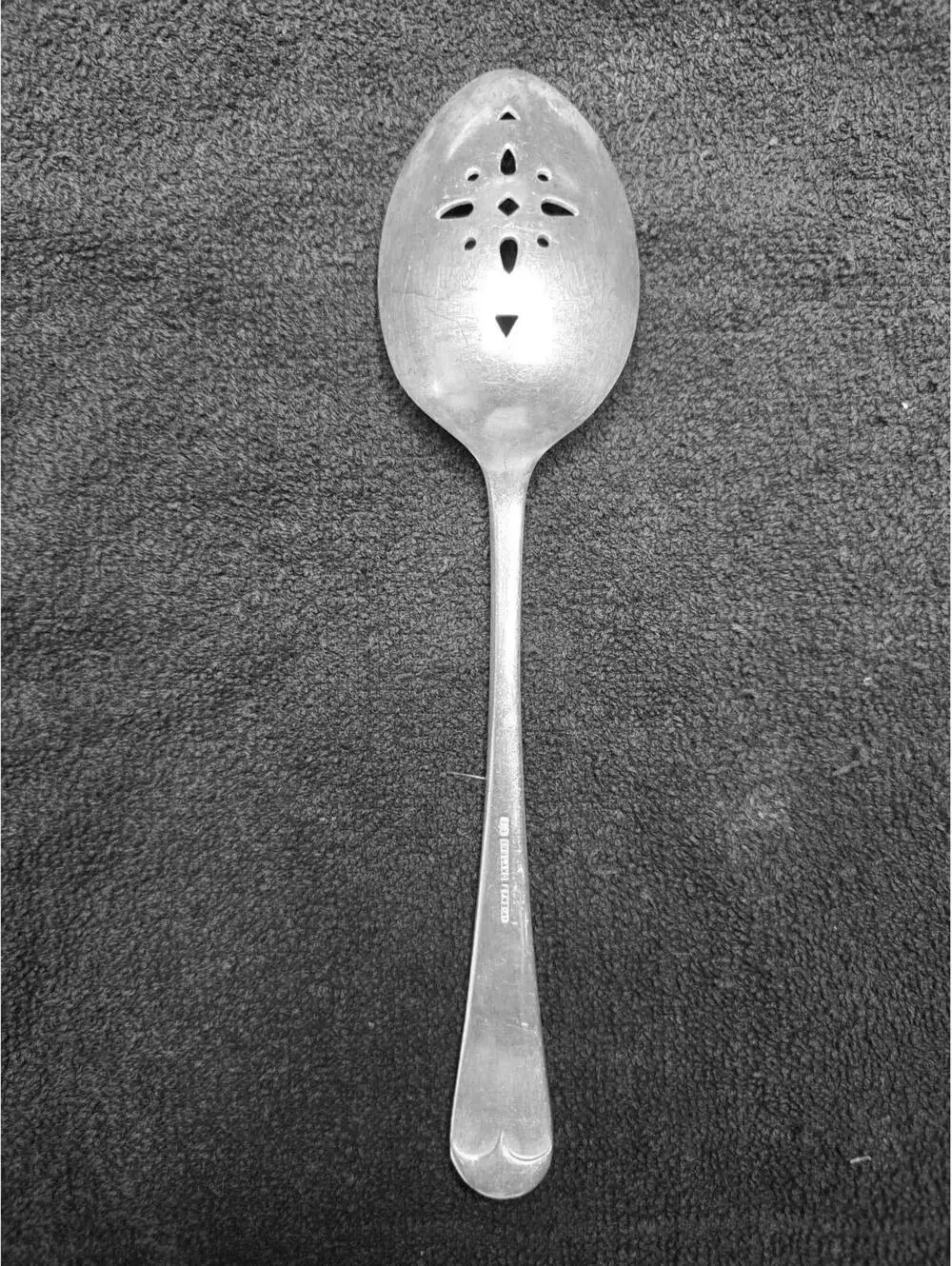Vintage S.G , England, EPNS A1, Silverplate Slotted Spoon 8 1/4